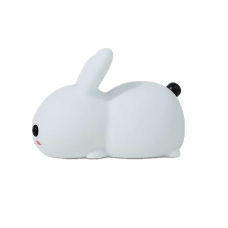 Veilleuse LED lapin en silicone – lampe cartoon à intensité réglable, rechargeable USB.
